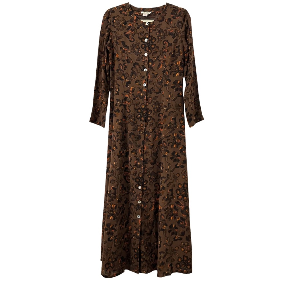 Anthropologie Isabella Bird Womens Silk Floral Dress 6 Whimsigoth witchy Grunge